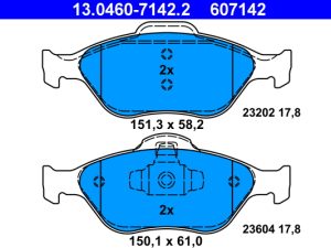 Set placute frana ATE 13.0460-7142.2 – FORD | AutoRival