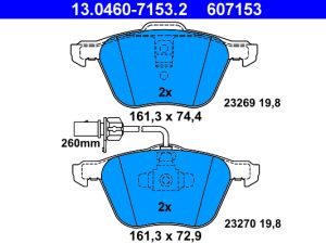 Set placute frana ATE 13.0460-7153.2 – FORD | AutoRival