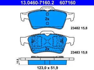 Set placute frana ATE 13.0460-7160.2 – FORD | AutoRival