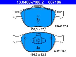 Set placute frana ATE 13.0460-7186.2 – FORD | AutoRival
