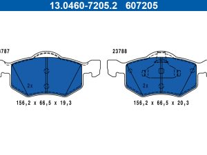 Set placute frana ATE 13.0460-7205.2 – FORD | AutoRival