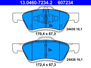 Set placute frana ATE 13.0460-7234.2 – FORD | AutoRival