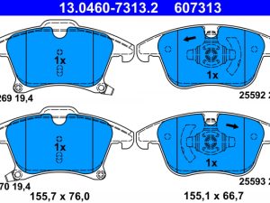 Set placute frana ATE 13.0460-7313.2 – FORD | AutoRival