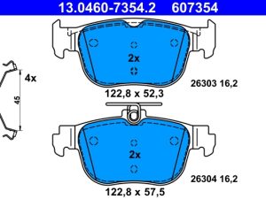 Set placute frana ATE 13.0460-7354.2 – FORD | AutoRival