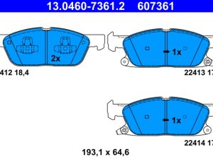 Set placute frana ATE 13.0460-7361.2 – FORD | AutoRival
