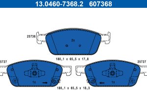 Set placute frana ATE 13.0460-7368.2 – FORD | AutoRival