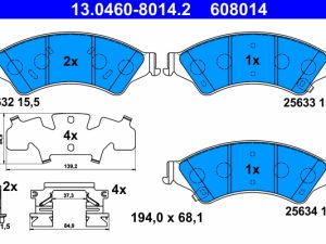 Set placute frana ATE 13.0460-8014.2 – FORD | AutoRival
