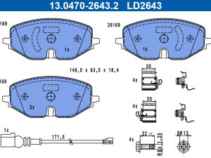 Set placute frana ATE 13.0470-2643.2 – FORD | AutoRival
