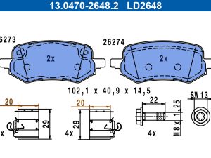 Set placute frana ATE 13.0470-2648.2 – FORD | AutoRival