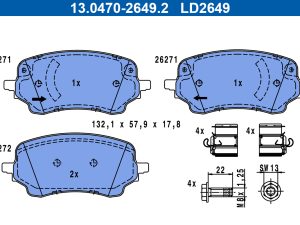 Set placute frana ATE 13.0470-2649.2 – FORD | AutoRival