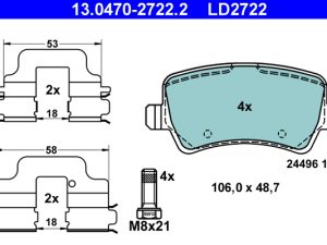 Set placute frana ATE 13.0470-2722.2 – FORD | AutoRival