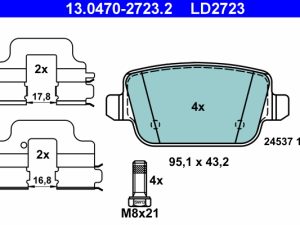 Set placute frana ATE 13.0470-2723.2 – FORD | AutoRival