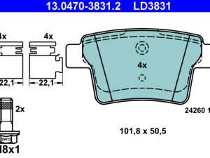 Set placute frana ATE 13.0470-3831.2 – FORD | AutoRival