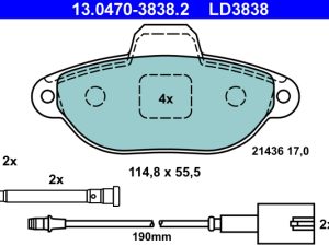 Set placute frana ATE 13.0470-3838.2 – FORD | AutoRival