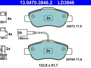 Set placute frana ATE 13.0470-3846.2 – FORD | AutoRival