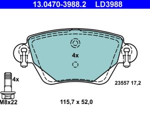 Set placute frana ATE 13.0470-3988.2 – FORD | AutoRival