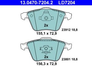 Set placute frana ATE 13.0470-7204.2 – FORD | AutoRival