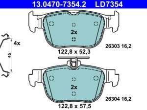 Set placute frana ATE 13.0470-7354.2 – FORD | AutoRival