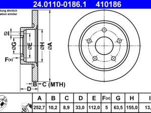 Disc frana ATE 24.0110-0186.1 – FORD | AutoRival