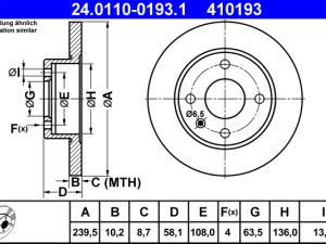 Disc frana ATE 24.0110-0193.1 – FORD | AutoRival