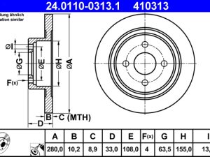 Disc frana ATE 24.0110-0313.1 – FORD | AutoRival