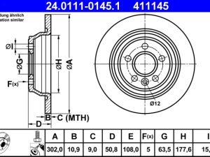 Disc frana ATE 24.0111-0145.1 – FORD | AutoRival