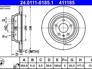 Disc frana ATE 24.0111-0185.1 – FORD | AutoRival