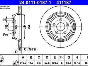 Disc frana ATE 24.0111-0187.1 – FORD | AutoRival
