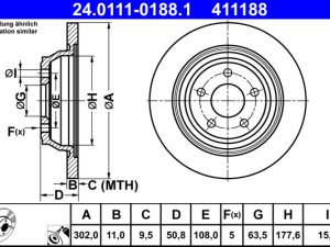 Disc frana ATE 24.0111-0188.1 – FORD | AutoRival