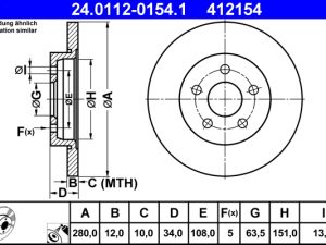 Disc frana ATE 24.0112-0154.1 – FORD | AutoRival