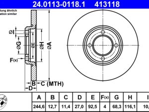 Disc frana ATE 24.0113-0118.1 – FORD | AutoRival