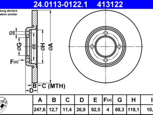 Disc frana ATE 24.0113-0122.1 – FORD | AutoRival