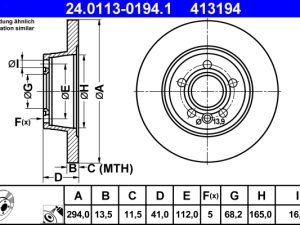Disc frana ATE 24.0113-0194.1 – FORD | AutoRival