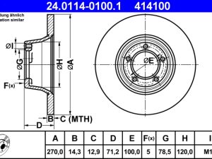 Disc frana ATE 24.0114-0100.1 – FORD | AutoRival