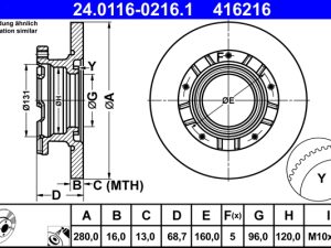 Disc frana ATE 24.0116-0216.1 – FORD | AutoRival