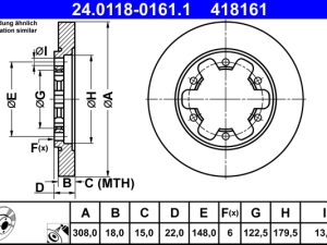 Disc frana ATE 24.0118-0161.1 – FORD | AutoRival