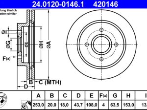 Disc frana ATE 24.0120-0146.1 – FORD | AutoRival