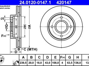 Disc frana ATE 24.0120-0147.1 – FORD | AutoRival