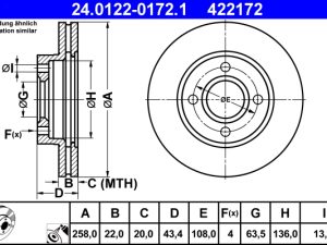 Disc frana ATE 24.0122-0172.1 – FORD | AutoRival
