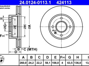 Disc frana ATE 24.0124-0113.1 – FORD | AutoRival