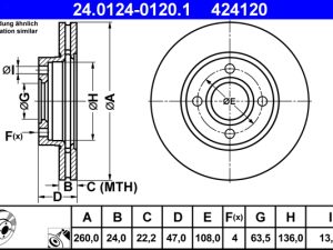 Disc frana ATE 24.0124-0120.1 – FORD | AutoRival