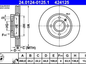 Disc frana ATE 24.0124-0125.1 – FORD | AutoRival