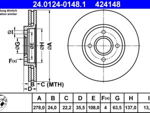 Disc frana ATE 24.0124-0148.1 – FORD | AutoRival