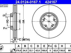 Disc frana ATE 24.0124-0167.1 – FORD | AutoRival