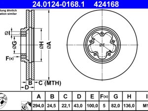 Disc frana ATE 24.0124-0168.1 – FORD | AutoRival