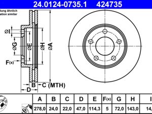 Disc frana ATE 24.0124-0735.1 – FORD | AutoRival