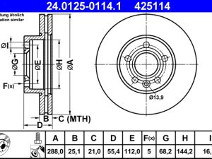 Disc frana ATE 24.0125-0114.1 – FORD | AutoRival