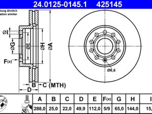 Disc frana ATE 24.0125-0145.1 – FORD | AutoRival