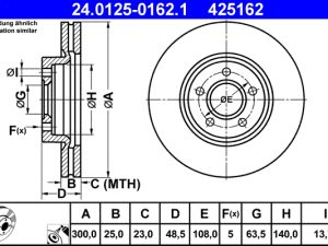Disc frana ATE 24.0125-0162.1 – FORD | AutoRival