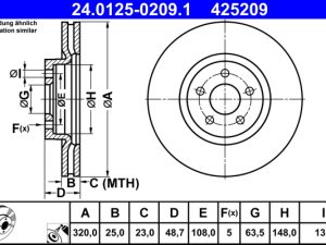 Disc frana ATE 24.0125-0209.1 – FORD | AutoRival